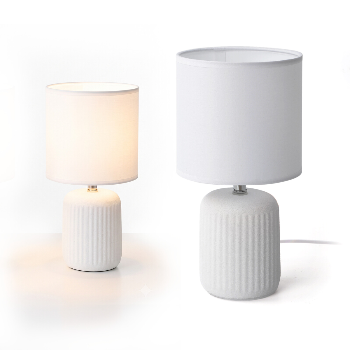 Lampka stołowa LL VAREN TL E14 W biała lampa nocna ceramiczna do LED 6W