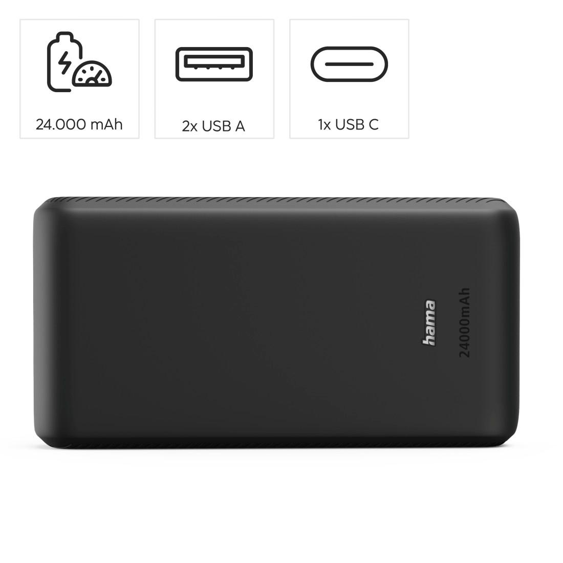 Powerbank Hama New Performance 24 24000 mAh 2 USB-C USB-A antracytowy