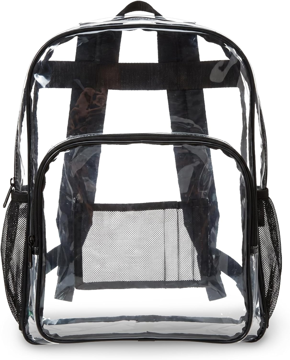 Przezroczysty plecak szkolny Amazon Basics 43x18x33 cm