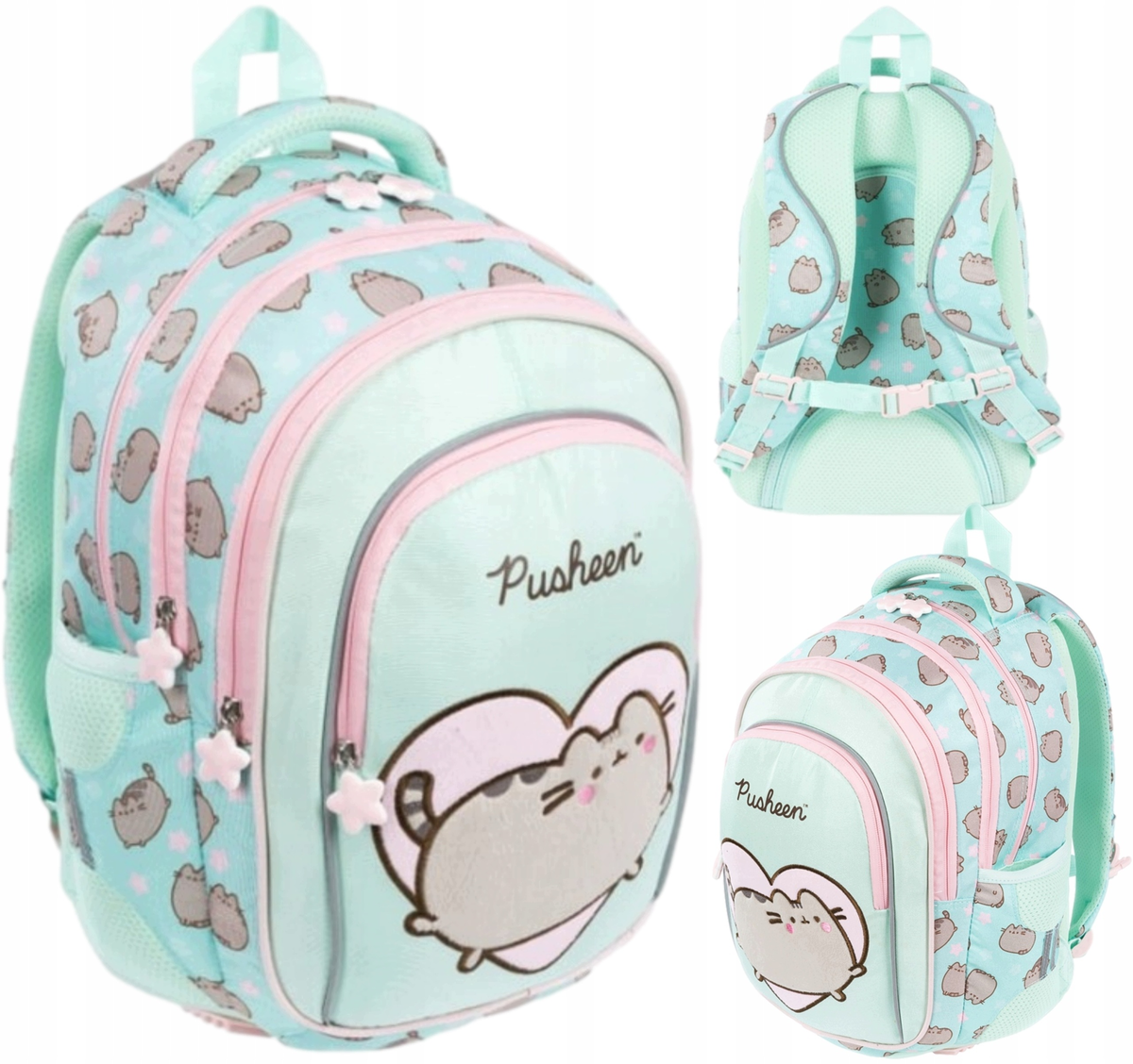 PLECAK SZKOLNY MIETOWY PUSHEEN MALY KOT Z KOTEM NIEBIESKI KOTEK PUSHEN 1-3