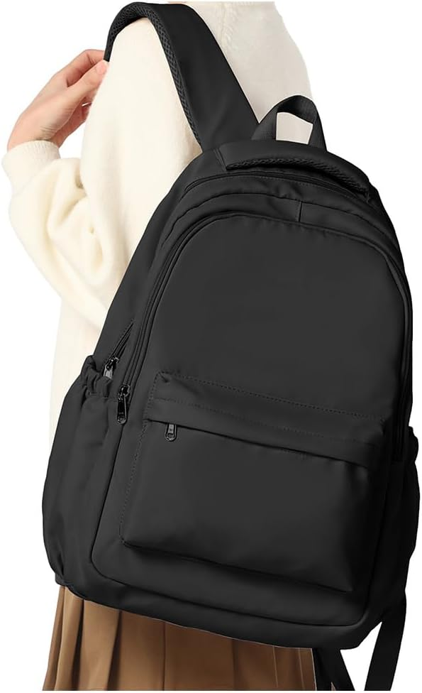Plecak szkolny młodzieżowy czarny damski unisex na laptopa 14 cali