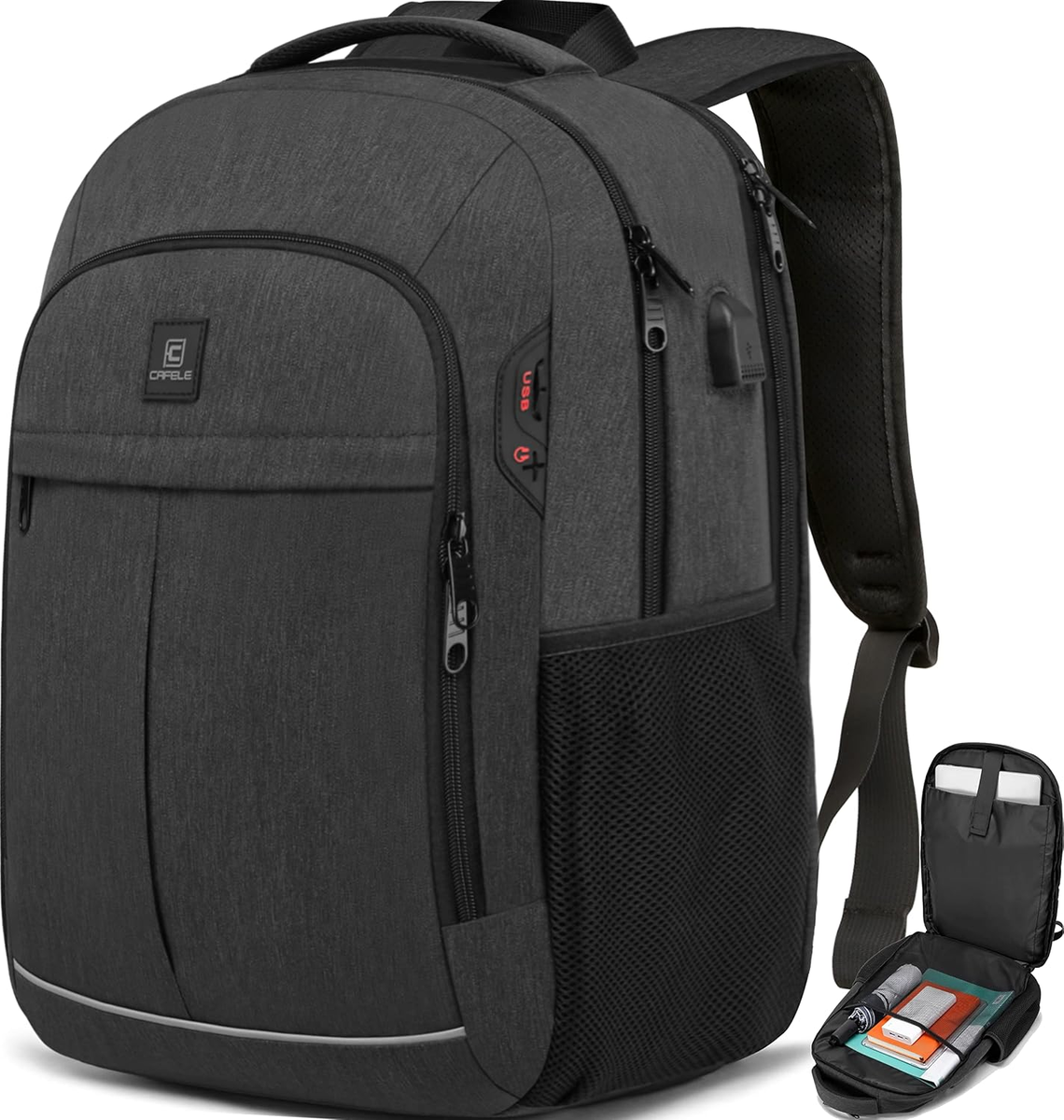 Plecak szkolny na laptopa 17,3 cala z portem USB i RFID