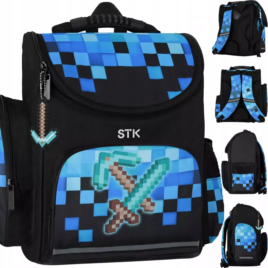 TORNISTER SZKOLNY MINECRAFT DLA CHLOPCA KLASA 1-3 PIERWSZOKLASISTY GRACZA