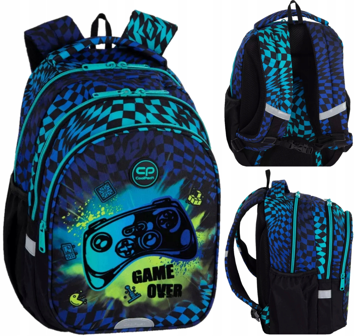 PLECAK SZKOLNY COOLPACK COOL PACK JERRY NIEBIESKI PAD DLA GRACZA GAMERA XXL