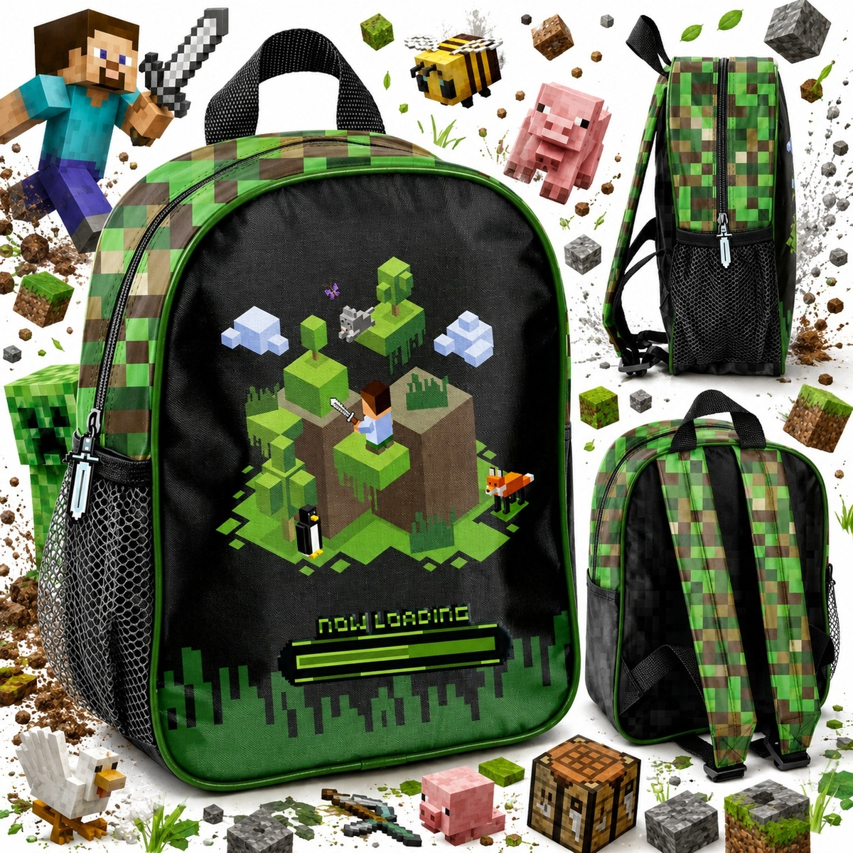 PLECAK SZKOLNY MINECRAFT PASO JEDNOKOMOROWY A4 LEKKI PRZEDSZKOLNY