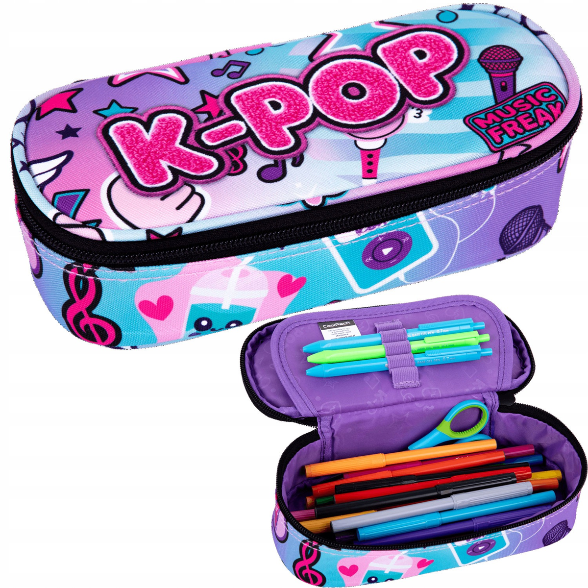 PIORNIK SZKOLNY SASZETKA ROZOWY K POP K-POP COOLPACK TUBA DLA DZIEWCZYNKI