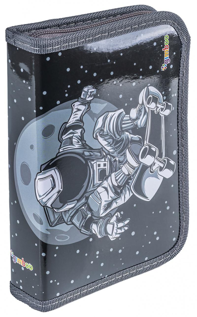 Piórnik z wyposaż. 1-komorowy Astronauta czarny - Gimboo
