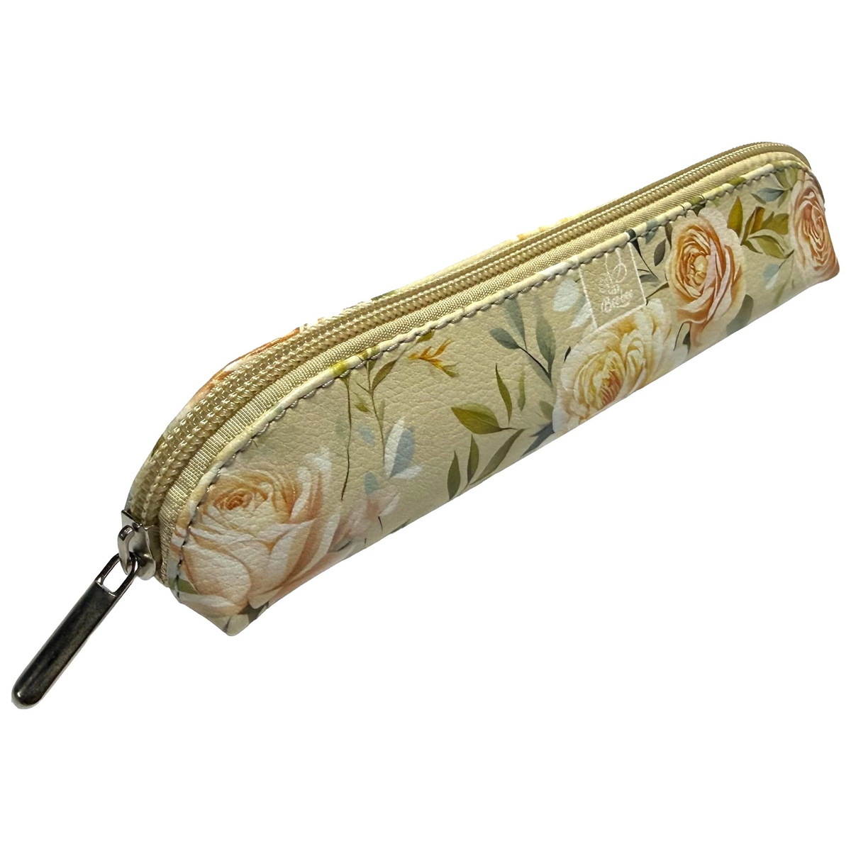 Etui saszetka piórnik mini KWIATY BEŻ