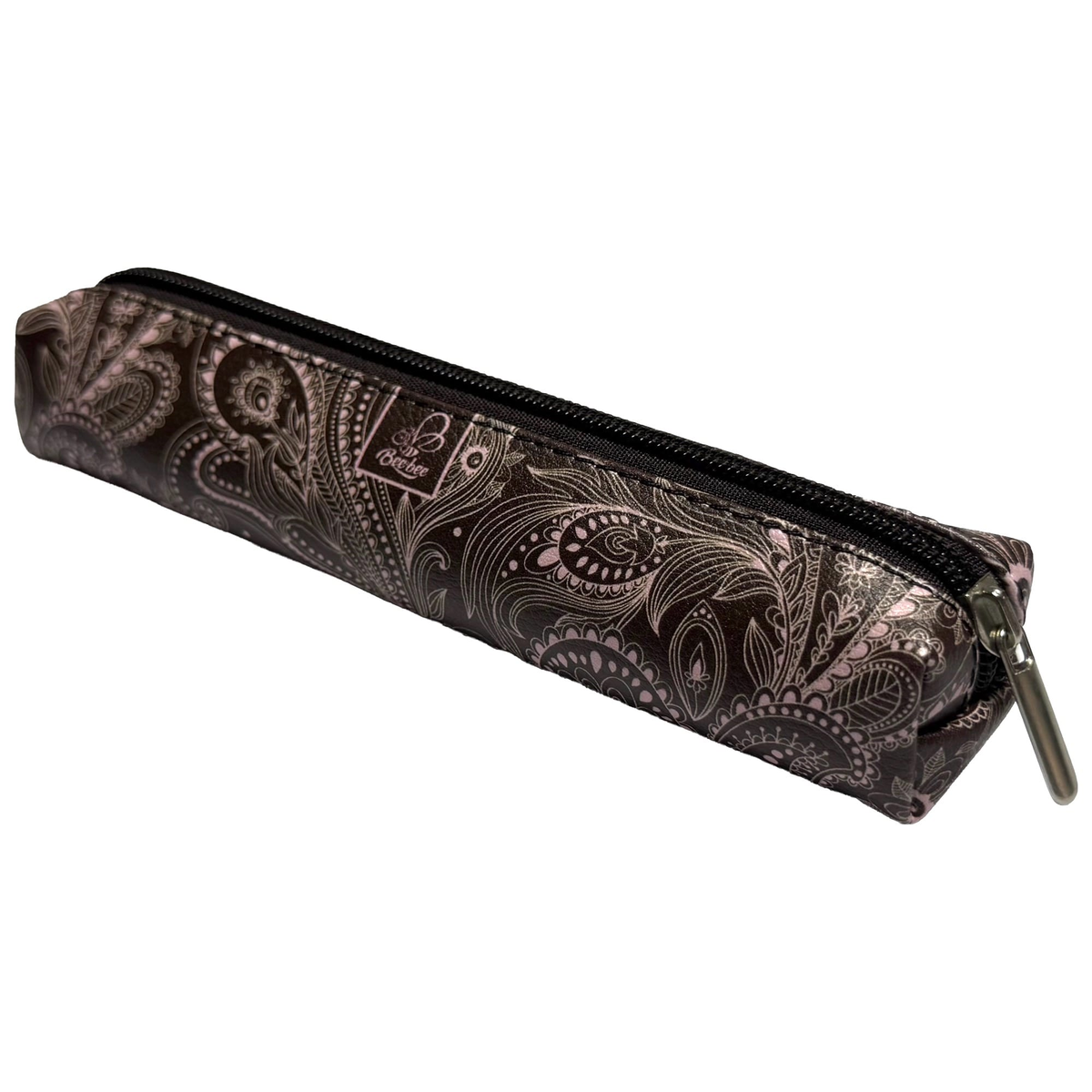 Etui saszetka piórnik mini prostokąt PAISLEY BRĄZ-RÓŻ