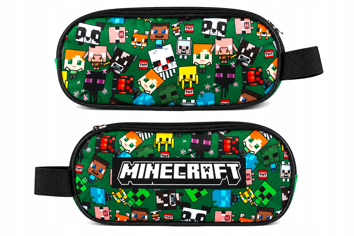 PIORNIK SZKOLNY 2 KOMOROWY DWUKOMOROWY MINECRAFT DLA CHLOPCA GRACZA DUZY