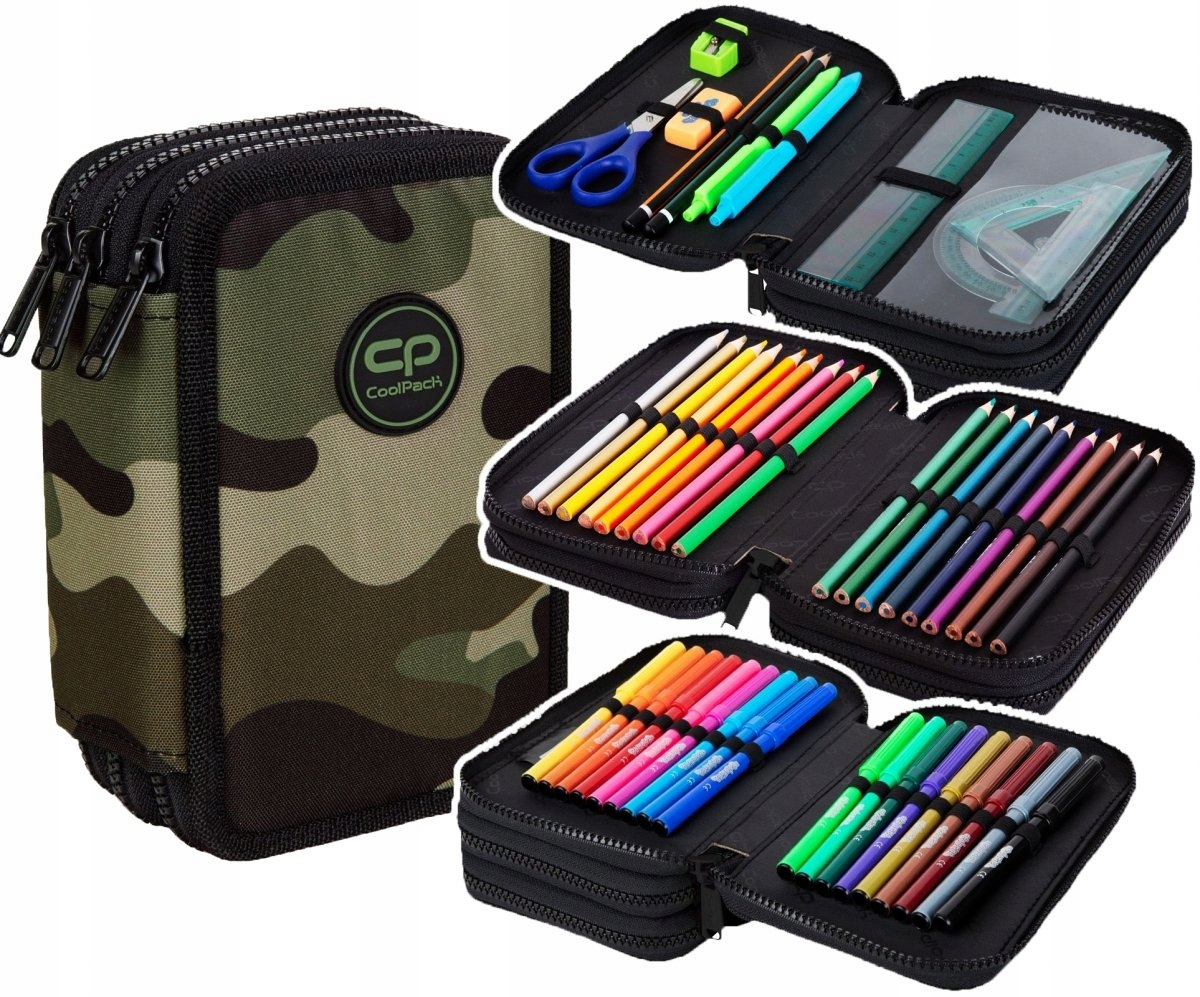 PIORNIK SZKOLNY POTROJNY Z WYPOSAZENIEM MORO DLA CHLOPCA COOLPACK COOL PACK