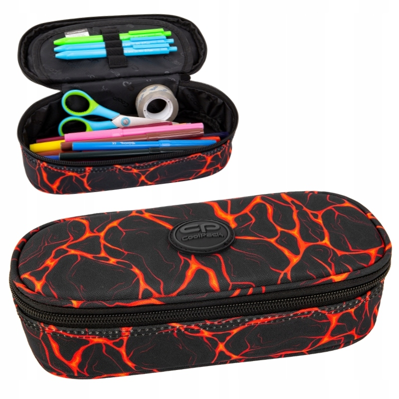 COOLPACK PIORNIK SZKOLNY SASZETKA MAGMA LAVA CZARNY DLA CHLOPCA TUBA XXL
