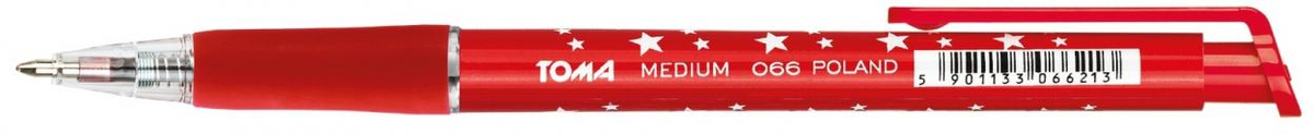 Długopisy w gwiazdki czerwony 1,0mm (30szt) - TOMA