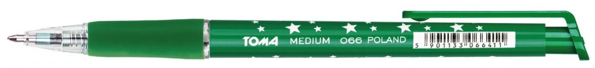 Długopisy w gwiazdki zielony 1,0mm (30szt) - TOMA