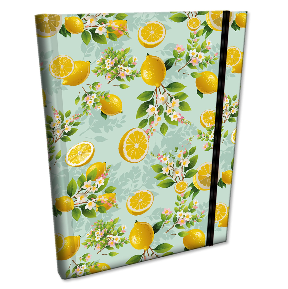 Elegancki Notes Notatnik z gumką B6 192 strony w kratkę Soft Touch CYTRYNY