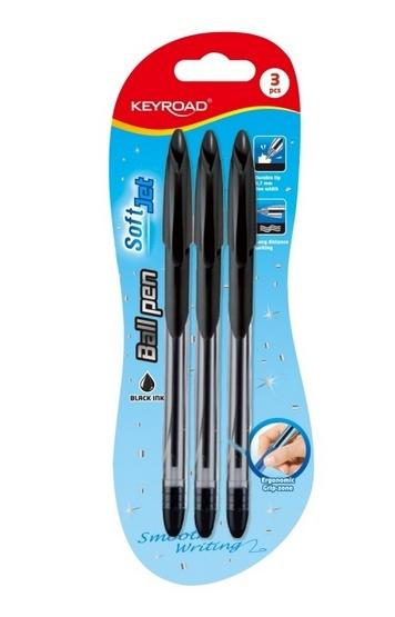 Długopis Ball Pen Soft Jet 0,7mm 3szt - Keyroad