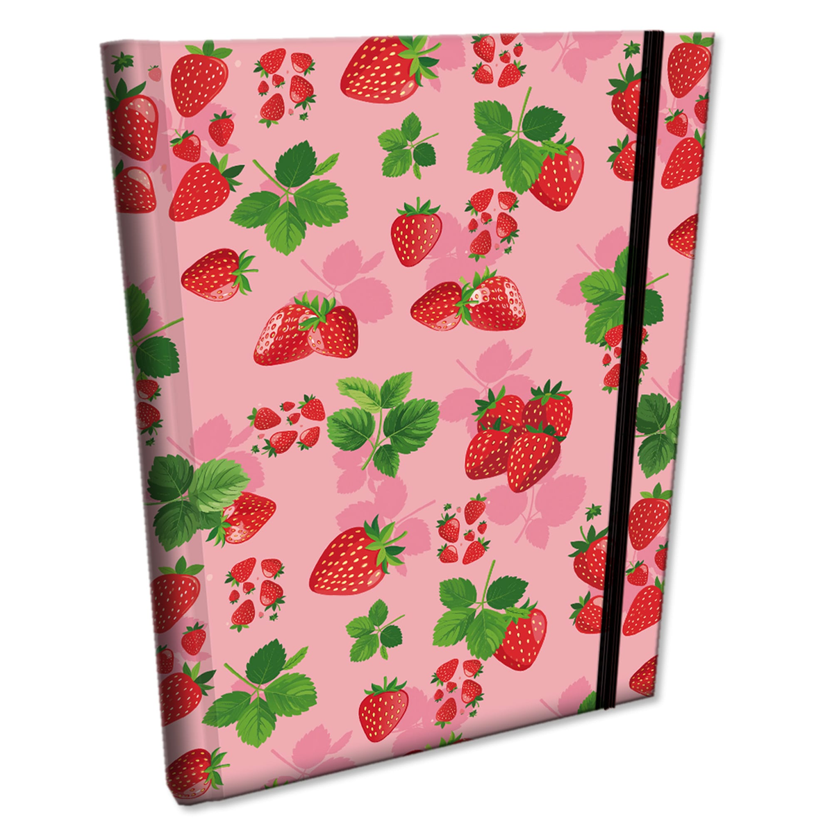 Elegancki Notes Notatnik z gumką B6 192 strony w kratkę Soft Touch TRUSKAWKI