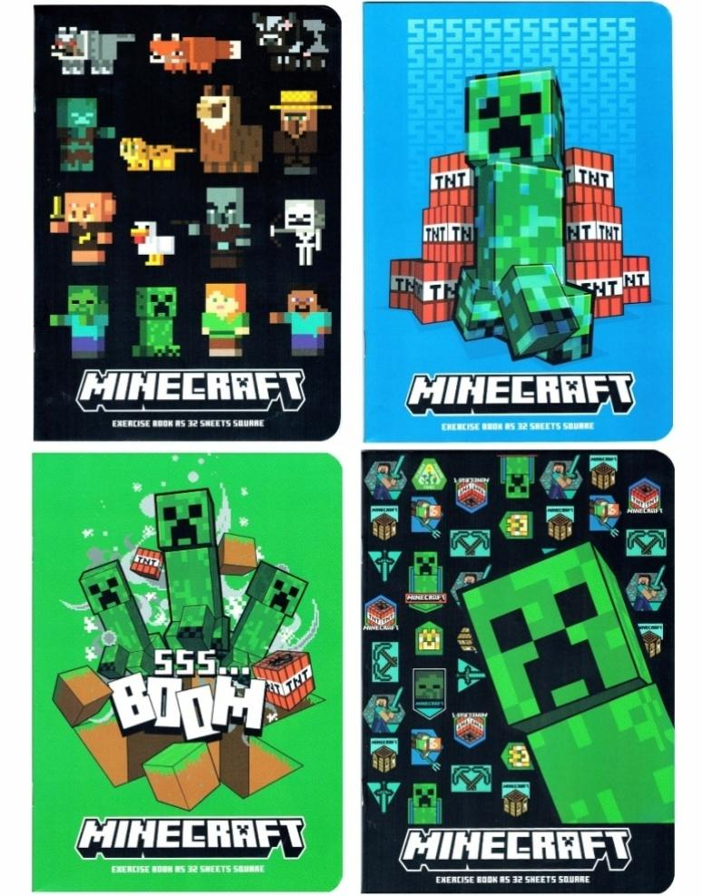 Zeszyt szkolny A5 60 kartek w linię Minecraft ASTRA zestaw 10 sztuk