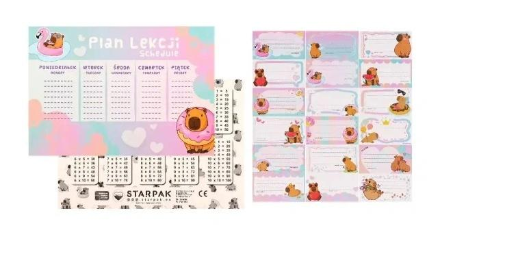 STARPAK Plan lekcji i naklejki na zeszyt Kapibara