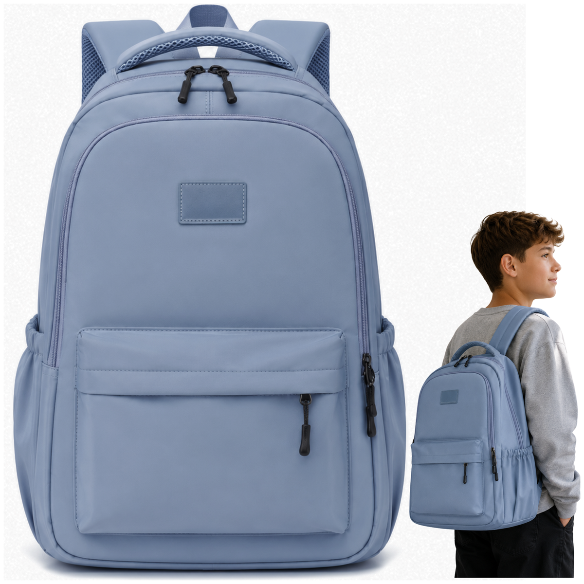 PLECAK SZKOLNY MŁODZIEŻOWY A4 WODOODPORNY LEKKI NA LAPTOP POJEMNY 24 L