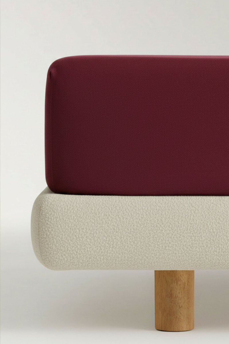 PRZEŚCIERADŁO JERSEY 100% BAWEŁNA 180GSM 140x200x30 BORDO