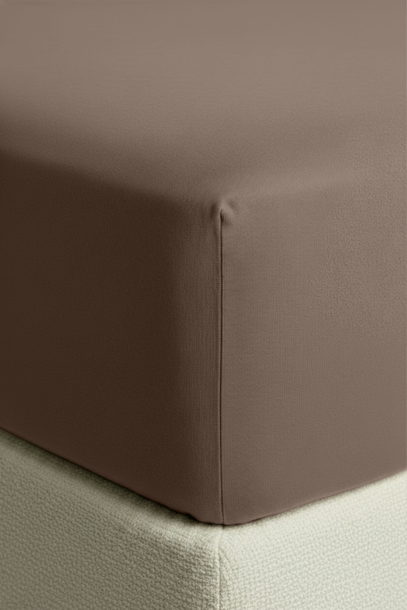 PRZEŚCIERADŁO JERSEY 100% BAWEŁNA 180GSM 220x200x30 C.BEŻ
