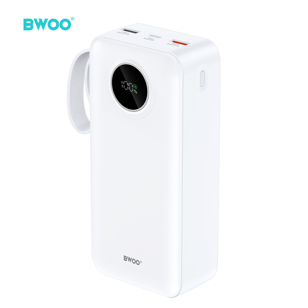 Powerbank BWOO 30000 mAh 22,5W z LCD biały