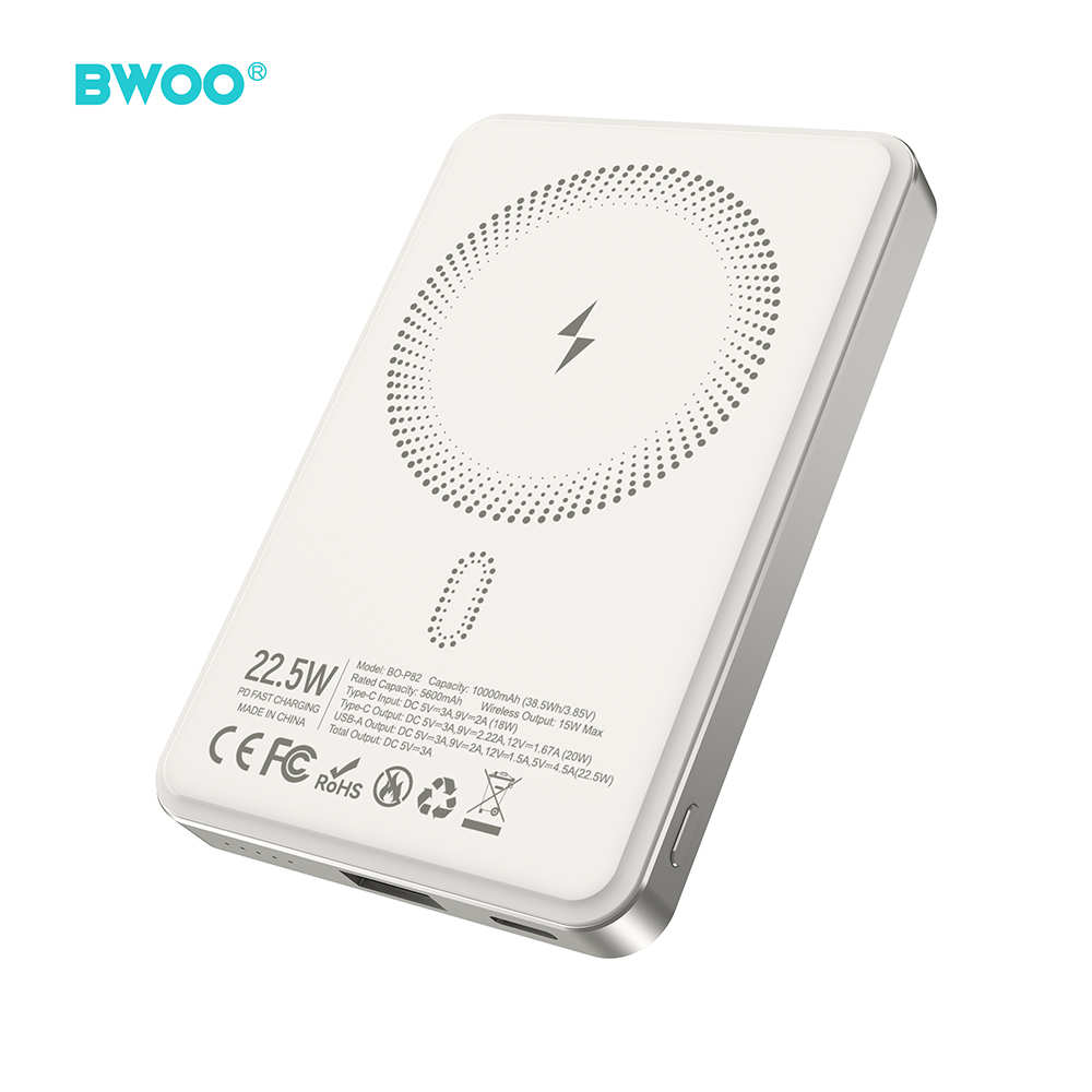 Powerbank BWOO P82 BO 10000mAh 15W bezprzewodowy szary