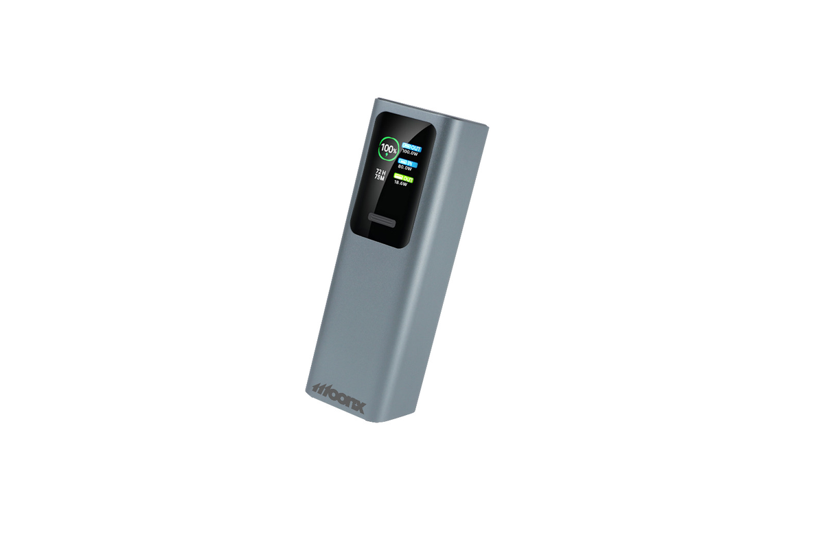 MOONX power bank MP07 PD 165W 2xUSB-C + 1xUSB QC3.0 22.5W 30000mAh srebny