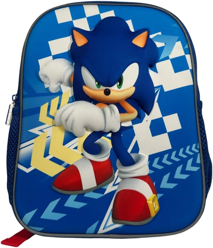 Plecak szkolny Sonic 3D relief dla dzieci 32x11x26 cm