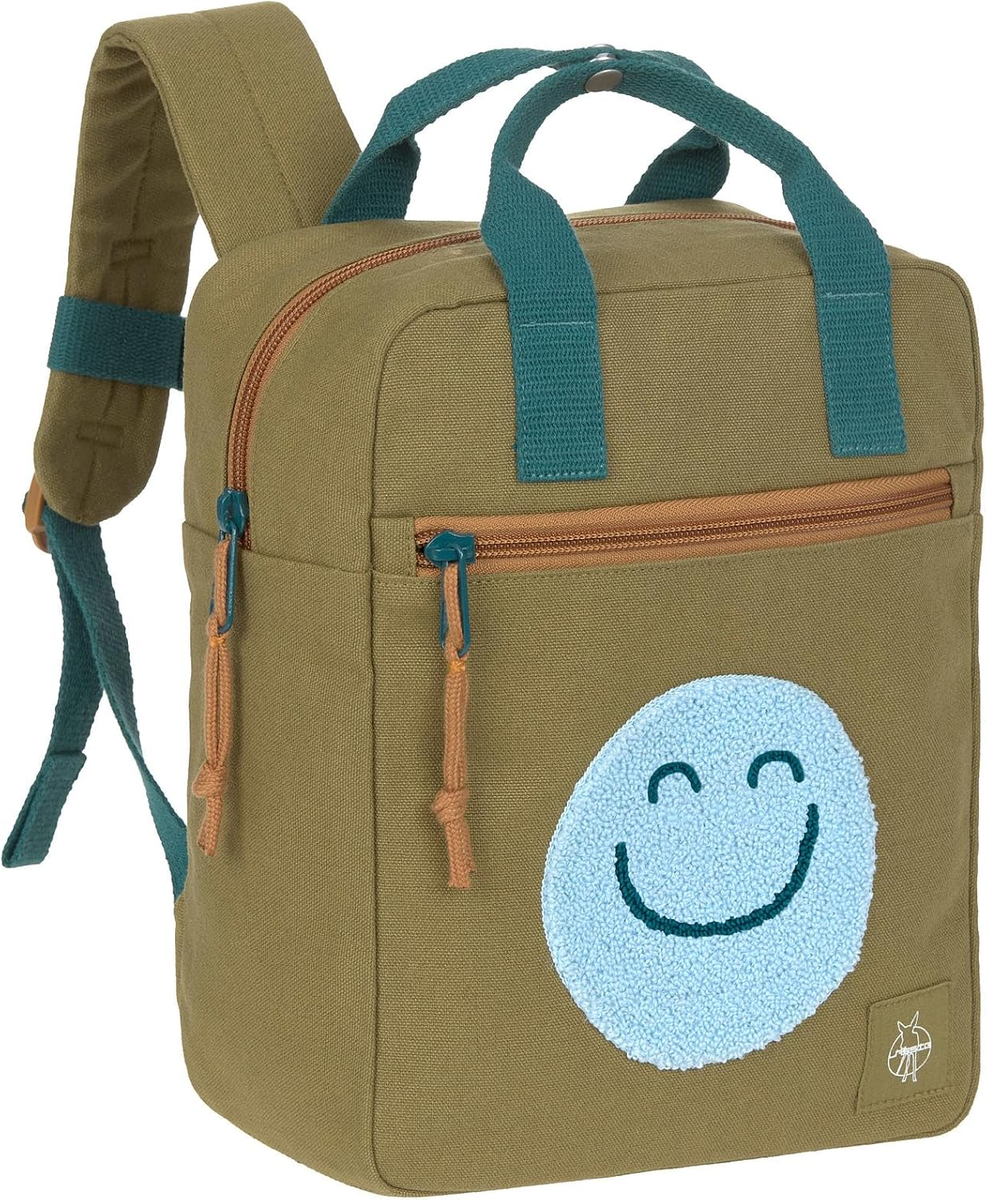 Plecak przedszkolny dziecięcy Little One & Me Square Backpack Small oliwka