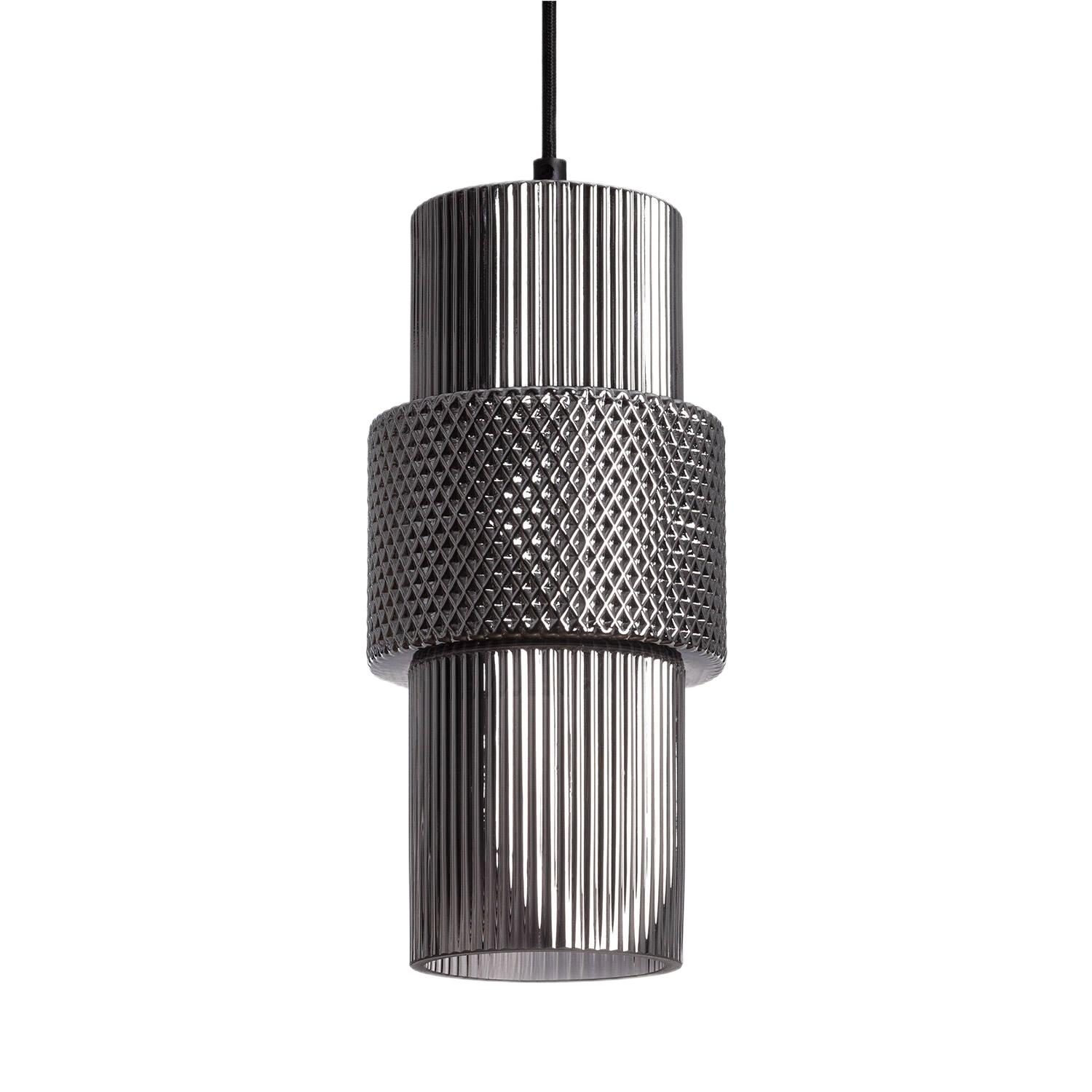 Abruzzo Lampa Wisząca nordycka szara ze szkła E27 Bella ABR-LWS-BELL-C