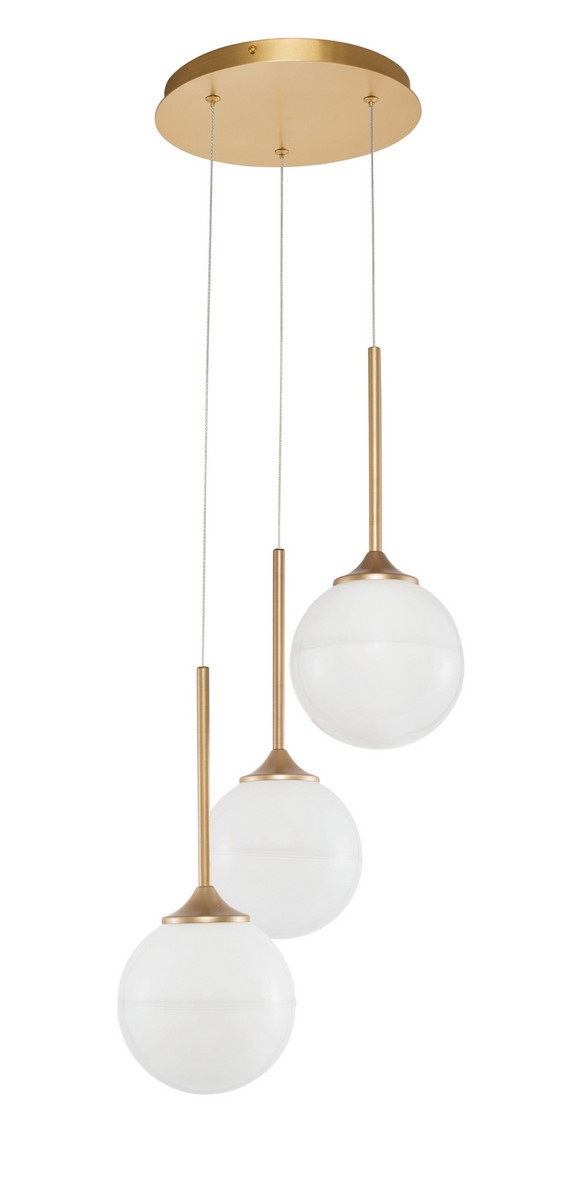 Luces Exclusivas PEREZ Wisząca 3x5W LED złoty/biały LE41747