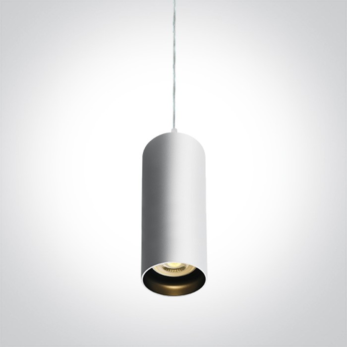 One Light mała biała lampa wisząca Ampeliko 63105N/W
