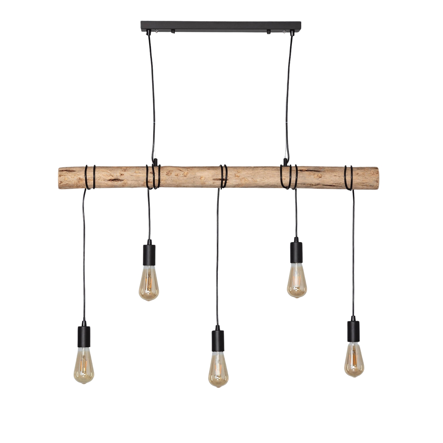 Abruzzo Lampa wisząca drewniana liniowa 5xE27 Cerveza ABR-LWL-5XE27