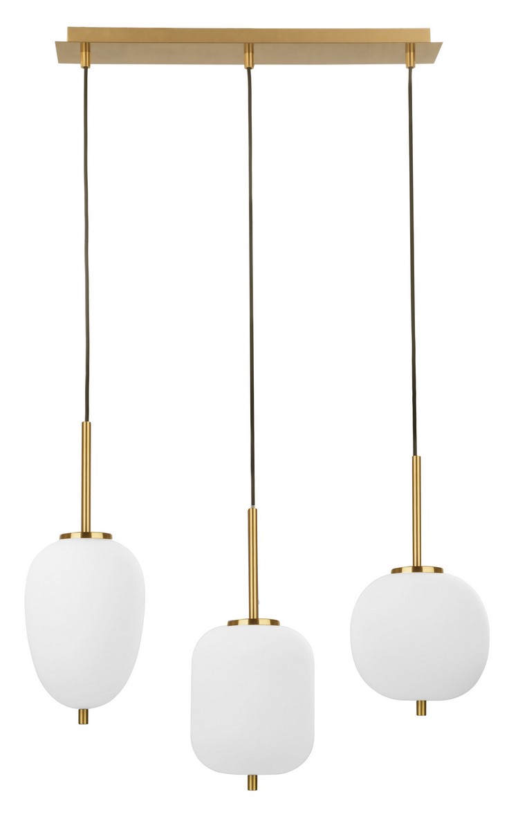 Luces Exclusivas PILAR Wisząca 3xE14 LED biały/antyczny mosiądz LE41760