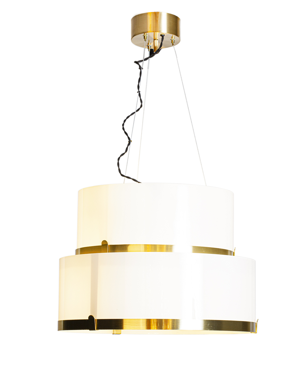 By Rydens Lampa wisząca Marcel Ø50 cm mosiądz/biały