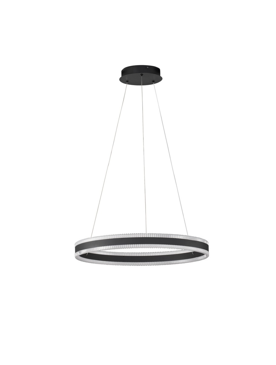 Luces Exclusivas DONTERIO Lampa Wisząca ø 60cm LED 46W 1997lm 3000K stal/aluminium/akryl czarny LE45400