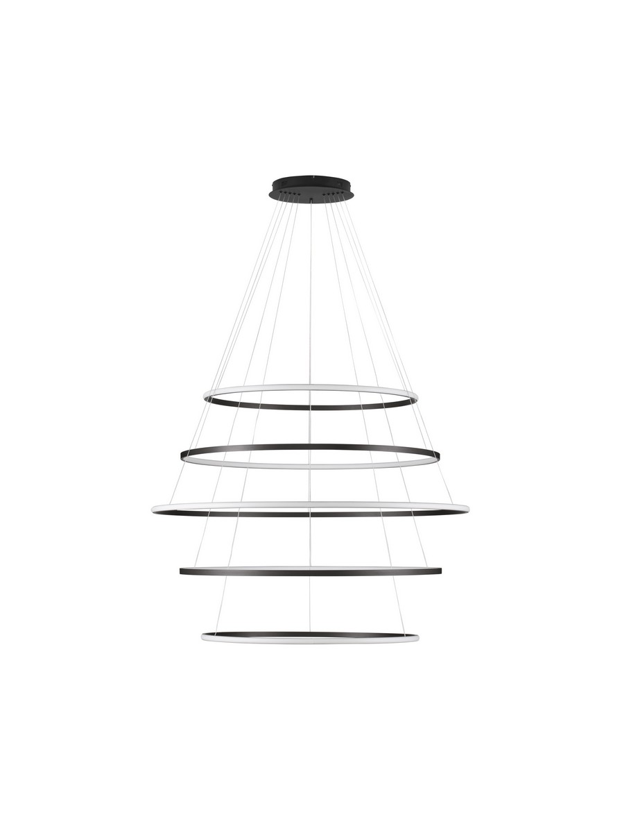 Luces Exclusivas RESCARO Lampa Wisząca ø 120cm LED 167W 11213lm 2700-3000-4000K stal/aluminium/silikon czarny LE45446