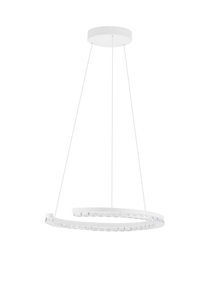 Luces Exclusivas MAHON Lampa Wisząca LED 21W 1365lm 3000K aluminium/akryl biały LE46095