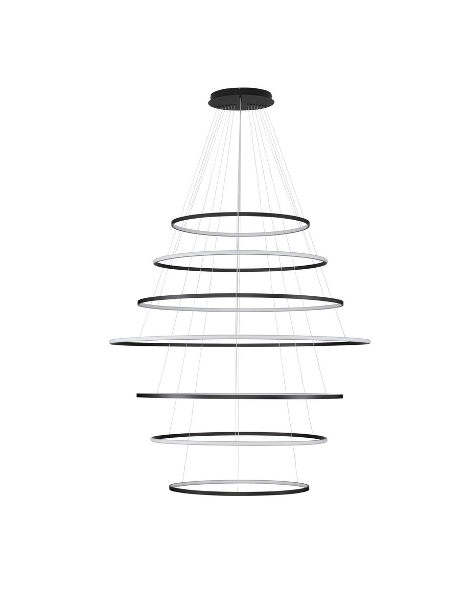 Luces Exclusivas RESCARO Lampa Wisząca ø 150cm LED 260W 17324lm 2700-3000-4000K stal/aluminium/silikon czarny LE45447