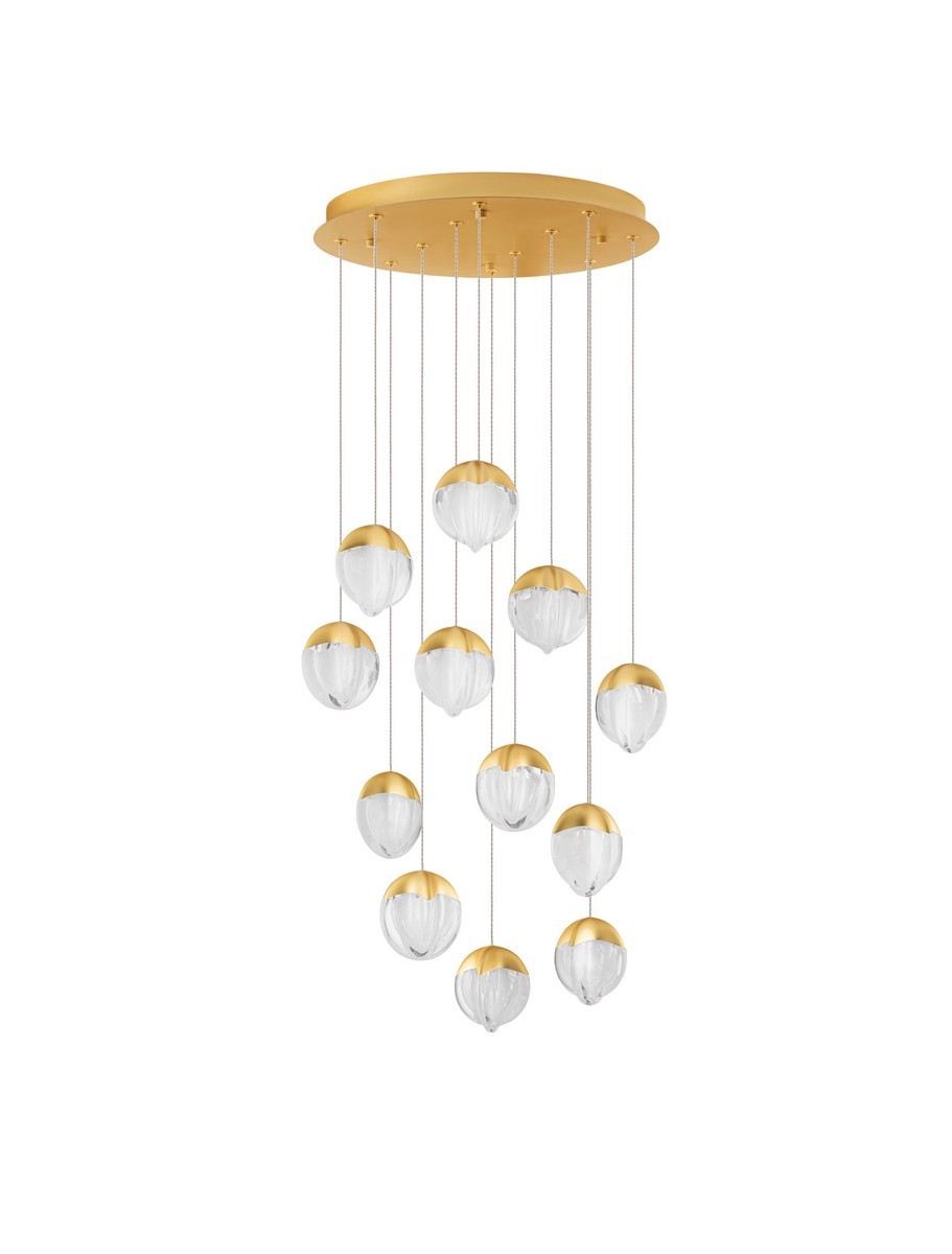 Luces Exclusivas ALCUDIA Lampa Wisząca LED 60W 3780lm 3000K aluminium/szkło złoty i odcienie złota LE45759
