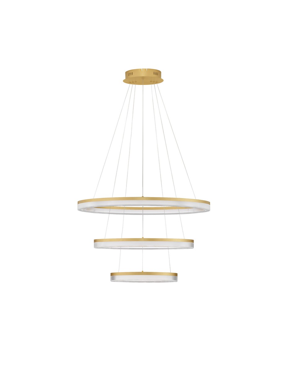 Luces Exclusivas LANTELVO Wisząca ø 80cm LED 90W 5850lm 2700-3000-4000K stal/aluminium/akryl złoty i odcienie złota LE45394