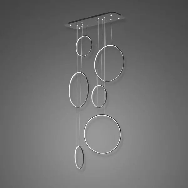 Altavola Design: Lampa wisząca Ledowe Okręgi No. 8 czarny 90 cm in 4k
