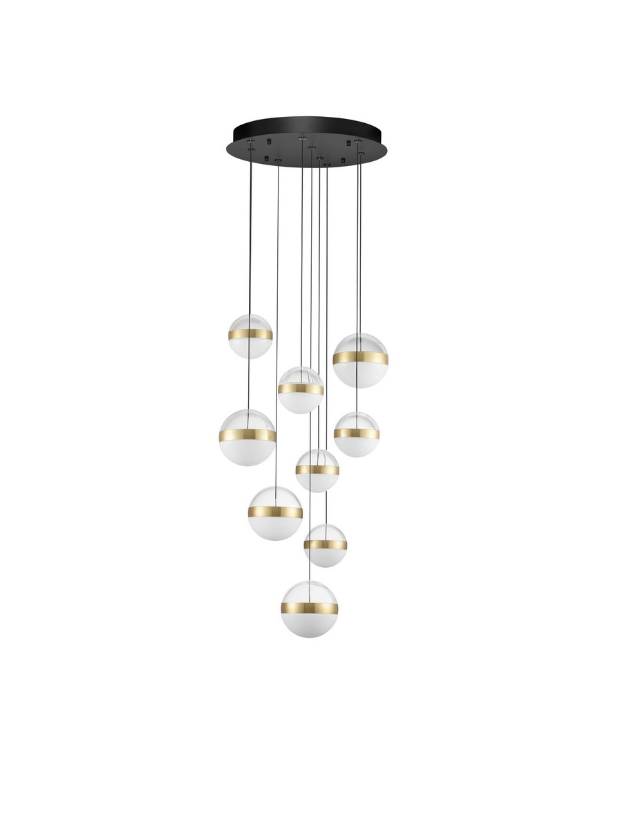 Luces Exclusivas ARTEIXO Lampa Wisząca LED 81W 3582lm 3000K stal/szkło/akryl złoty i odcienie złota LE45876