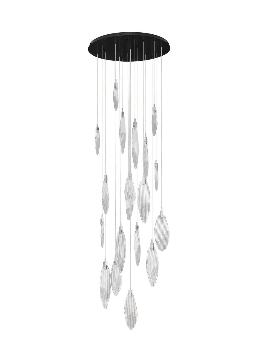 Luces Exclusivas ROALES Lampa Wisząca LED 44W 1398lm 3000K stal/szkło czarny LE46146