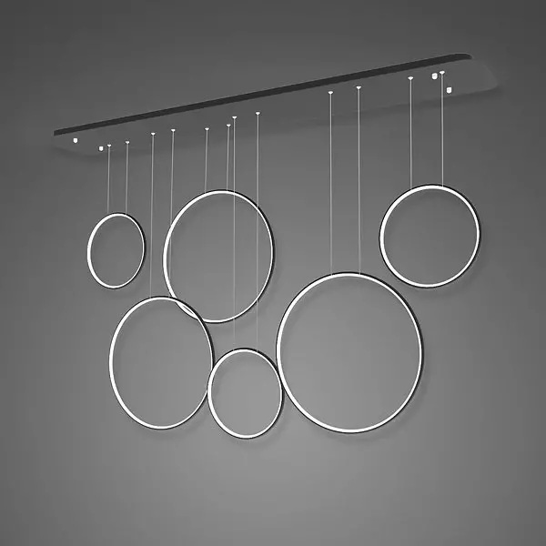 Altavola Design: Lampa Ledowe Okręgi no. 8 czarna 180 cm in 4k