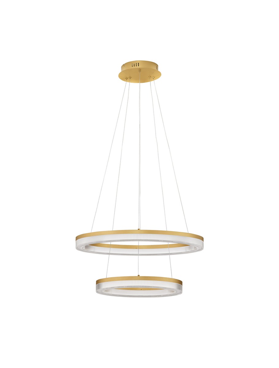 Luces Exclusivas LANTELVO Wisząca ø 60cm LED 47W 3055lm 2700-3000-4000K stal/aluminium/akryl złoty i odcienie złota LE45393
