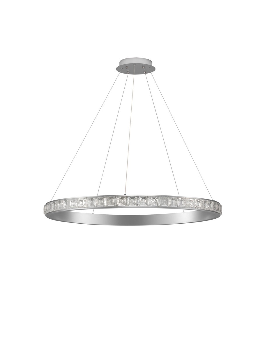 Luces Exclusivas MONTALO Lampa Wisząca ø 100cm LED 60W 7407lm 3000K stal/kryształ srebrny i odcienie srebra LE45404