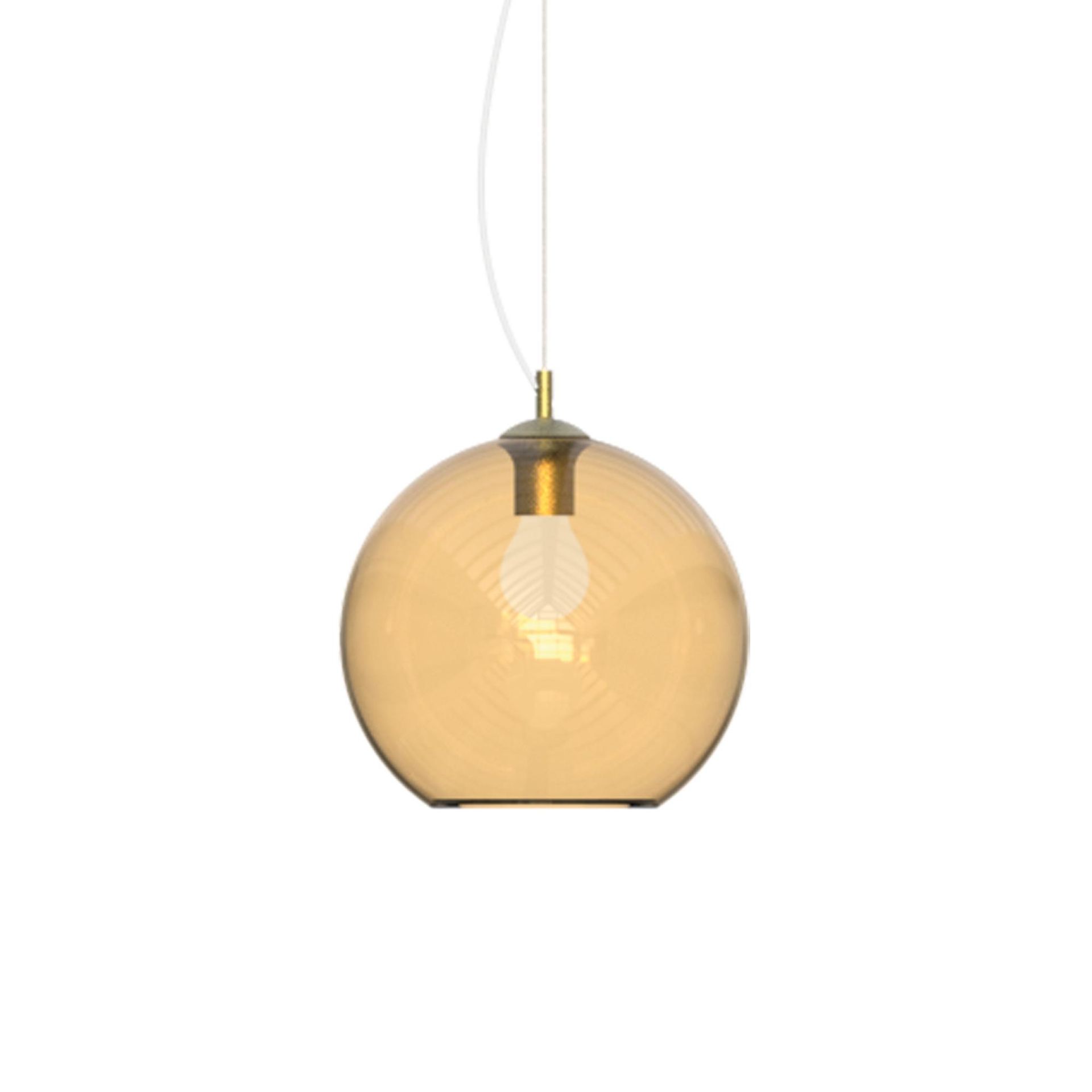 Ideal Lux Lampa Wisząca NEMO SP1 D40 AMBRA Bursztynowy/Mosiądz 339061